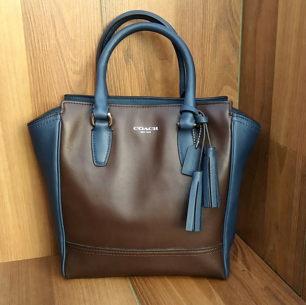 COACH LEATHER HANDBAG TWO TONE